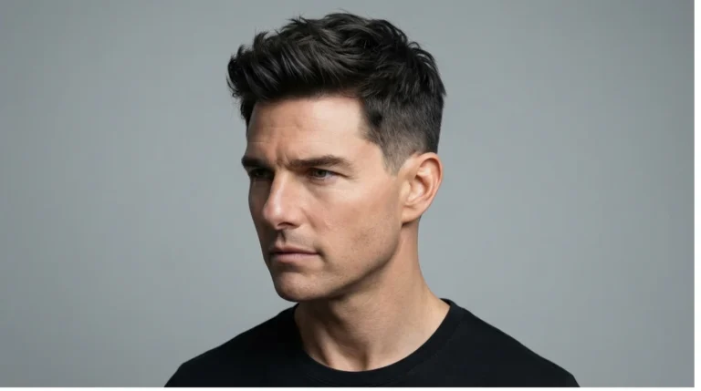 Low Taper Fade layered haircuts for men featuring textured layered hair on top and clean tapered sides