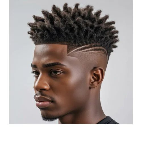 Low Taper Fade Modern Afro with natural textured curls on top and clean tapered sides
