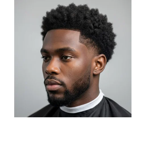Low Taper Fade Afro for everyday style with natural curly hair and clean tapered sides
