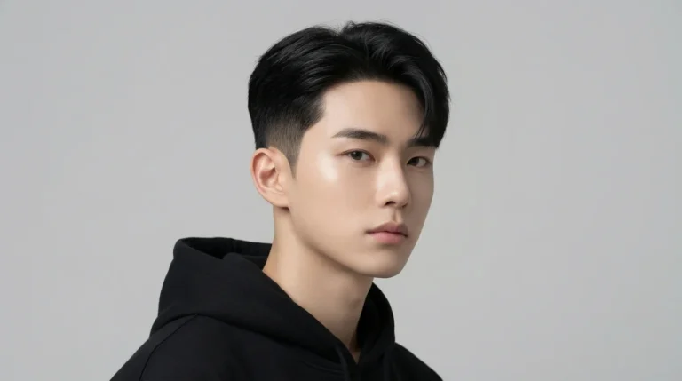 Modern Low Taper Fade Asian Hair style with clean sides