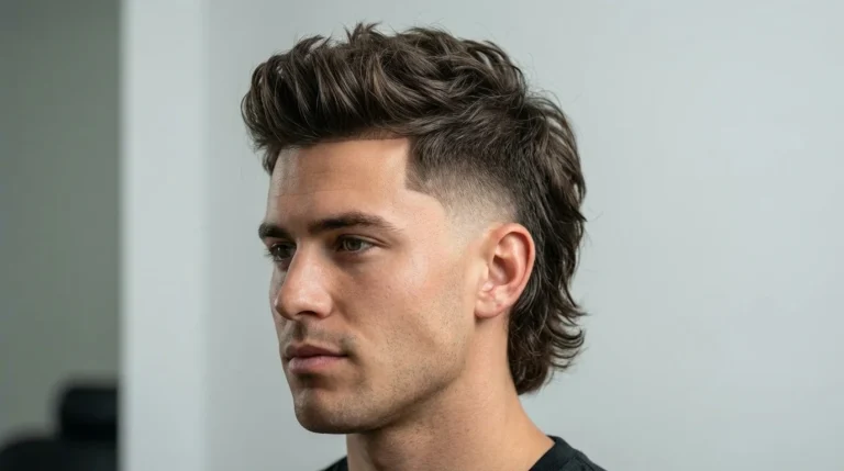 Low Taper Fade Mullet men's haircut modern mullet with short sides and long back