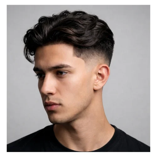 Low taper fade modern hairstyle featuring a clean gradual fade starting low near the ears, with a natural textured top and a balanced, fresh finish suitable for everyday styling and contemporary fashion