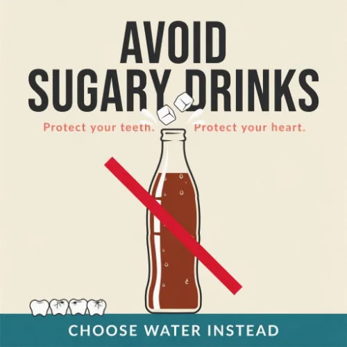 Comparison of sugary soft drinks and healthier beverage options such as water and unsweetened tea
